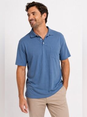 Size medium men’s polo, shirt, blue